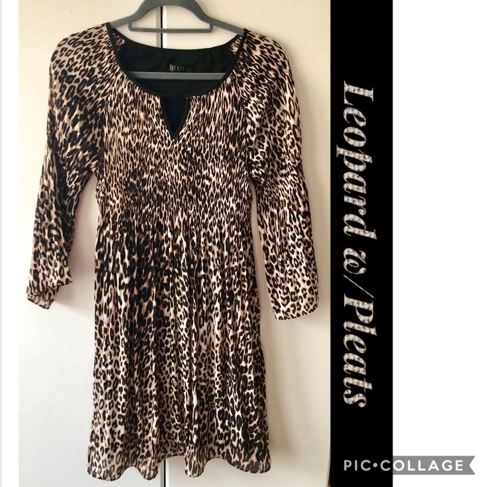 Cute Leopard Pleated Dress